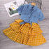 Girl's Short-Sleeve Denim Jacket Dot Skirt